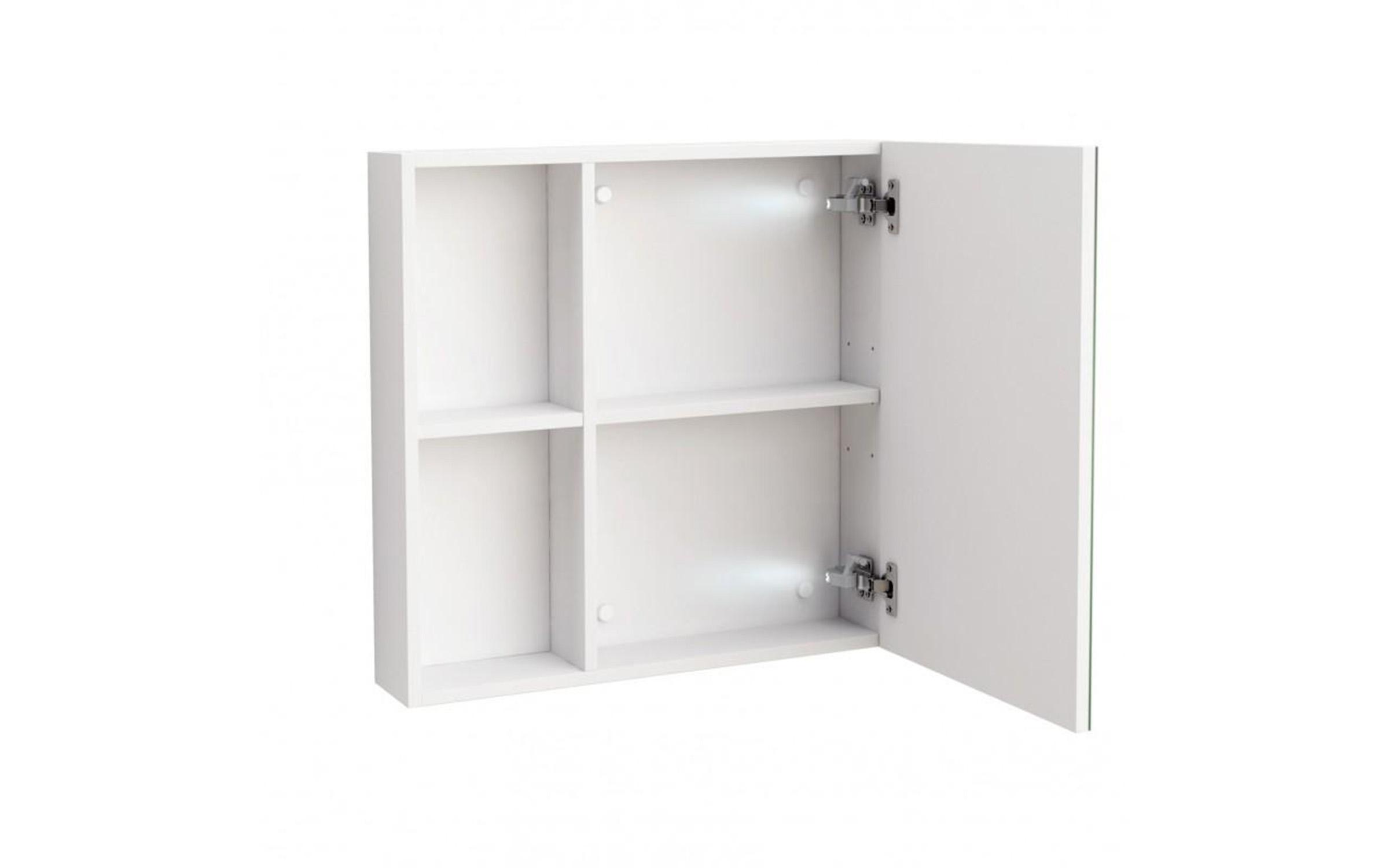 PVC шкаф за бања со огледало, бел  2
